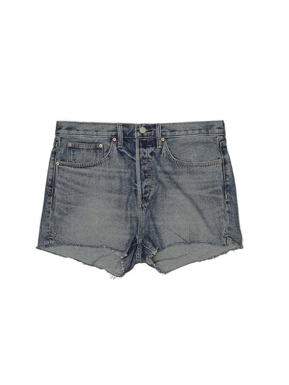 Denim Forum Women's Faded Blue High-Rise Jean Shorts